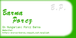 barna porcz business card